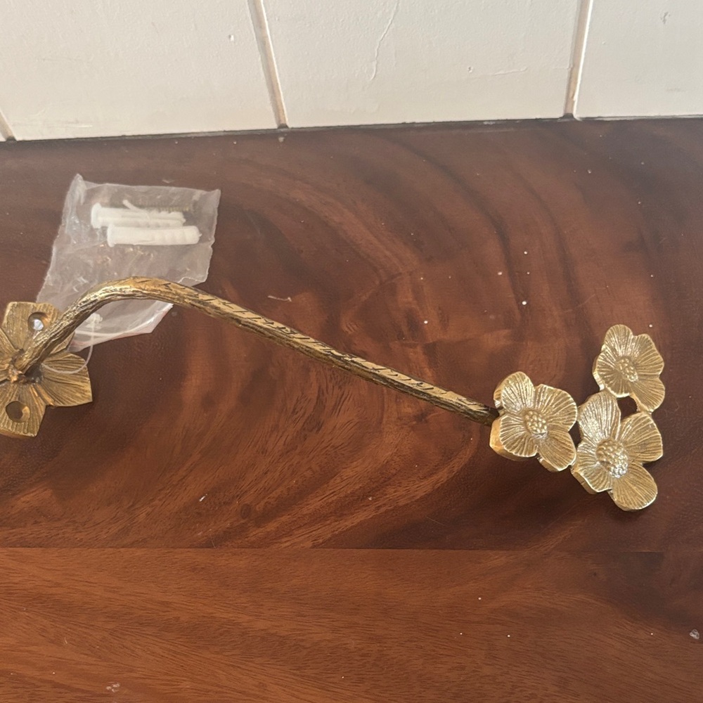 Anthropologie brass flower curtain tie back brass